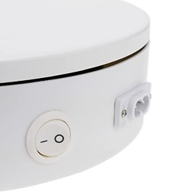 PrimeMatik - Socle pivotant èlectrique 20cm plate-forme rotative blanc