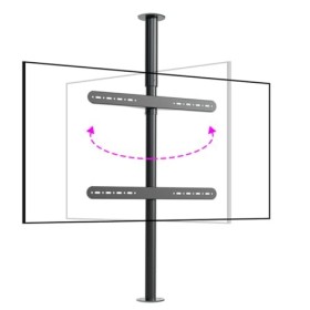 TAHALI Meuble TV Suspendu - Support De Sol avec Cadre Rotatif pour Téléviseur LCD À 360 Degrés, Support Rotatif pour Cloison 