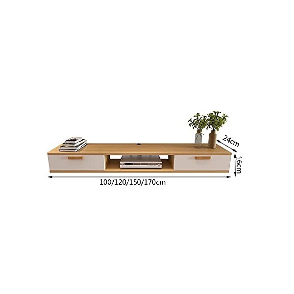 Étagère flottante, meuble TV mural, support de rangement mural, console TV, support de rangement multimédia pour la maison, m