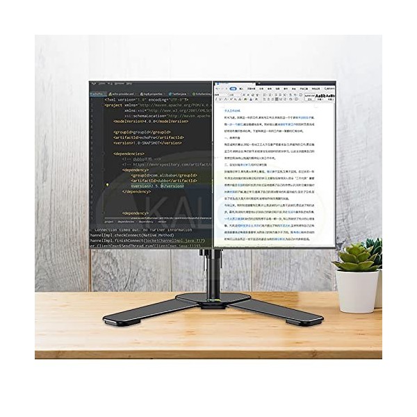 Support Mural pour Téléviseur À Double Écran, Support De Téléviseur Multifonction avec Base Épaissie en Acier Laminé À Froid,