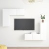 Ensemble de Meubles TV 4 pcs Blanc Aggloméré - Meuble Chambre, Support Télé pour Salon Salle à Manger Chambre, Style Industri