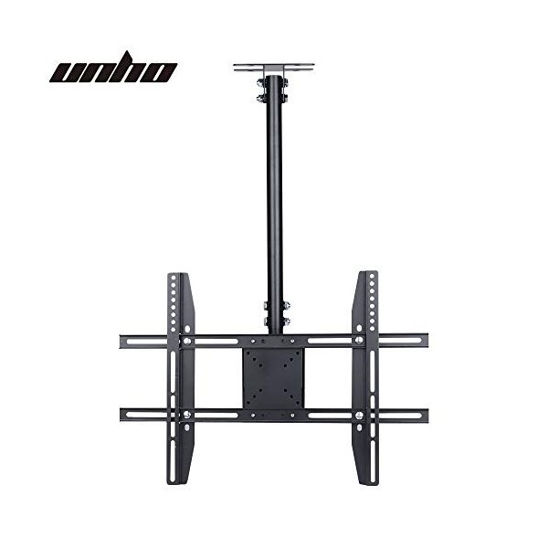 UNHO TV Support Plafond pour Écrans 26-65" LED LCD Plasma Réglable en Hauteur de 57-97cm Fixation TV Mural Flexible Rotation 