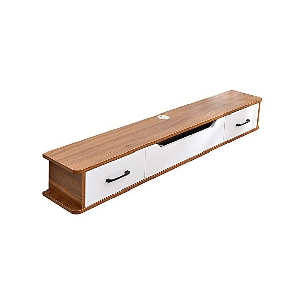 MABIBI Meuble TV mural flottant - Meuble TV mural - Console multimédia - Support de rangement multifonction pour la maison et