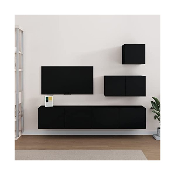 VEEKI Meuble TV, Meuble TV Suspendu, Meuble TV Industriel, Meuble TV Bois, Meuble Chambre, Convient pour Salon ou Chambre, En