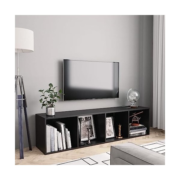 UTUMAX Meuble pour livre/meuble TV Noir 143 x 30 x 36 cm
