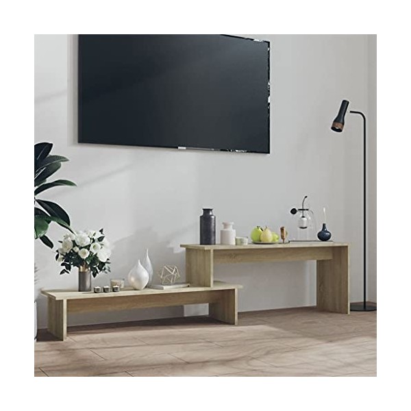 Meuble TV | Style Contemporain | Rangement matériel télé Audio Video Gaming | 180x30x43cm chêne Sonoma