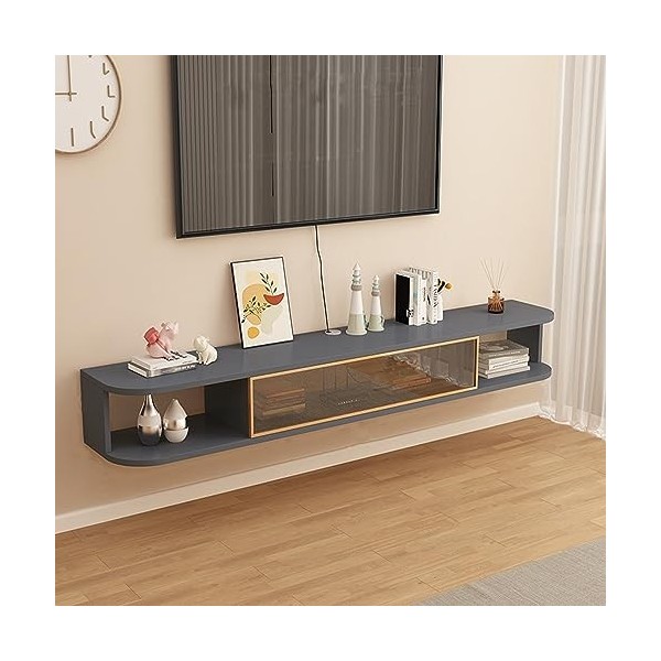 Meuble TV Mural, étagère Flottante pour Meuble TV, Console TV Flottante, Centre de Divertissement Moderne Suspendu pour Le Ra