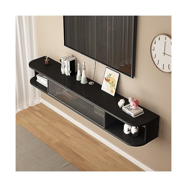 Meuble TV Mural, étagère Flottante pour Meuble TV, Console TV Flottante, Centre de Divertissement Moderne Suspendu pour Le Ra