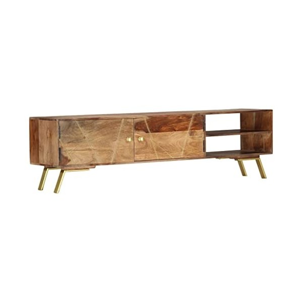 Générique Meuble TV 140x30x40 cm Bois Solide,18.6 KG,286153, Meubles, Meubles TV