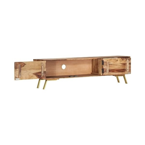 Générique Meuble TV 140x30x40 cm Bois Solide,18.6 KG,286153, Meubles, Meubles TV