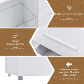 ABERE Buffet Commode Meuble de Rangement Armoire Unité de Rangement TV,Lowboard, avec 16 Couleurs de Lampes LED pour Salle à 