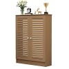 Couvercle de radiateur de bois brun imperméable PVC Armoire murale à double porte, grille horizontale Chauffage Chauffage Mob