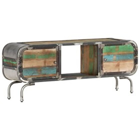 Maxspace TV Meuble, Meuble Tele, Meuble TV Chambre, Meuble TV IindustrielMulticolore 110x30x42 cm Bois de récupération solide