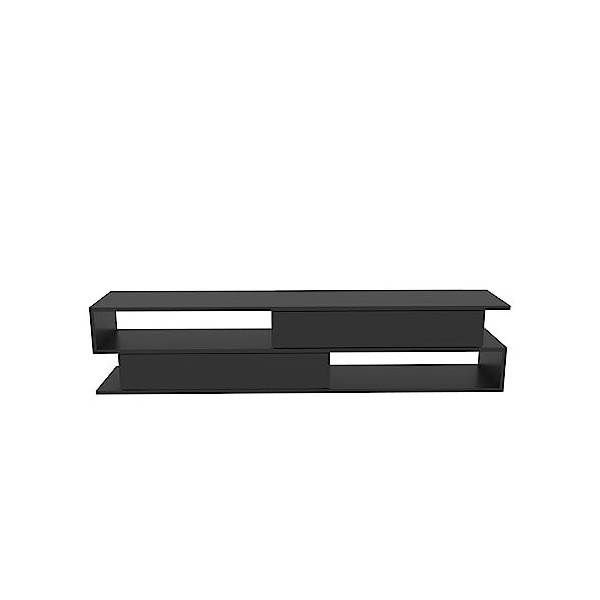 DECOROTIKA Meuble TV Cortez, Bois dingénierie, Effet marbre Blanc et Motif chêne, Height: 40 cm | Width: 160 cm | Depth: 35 