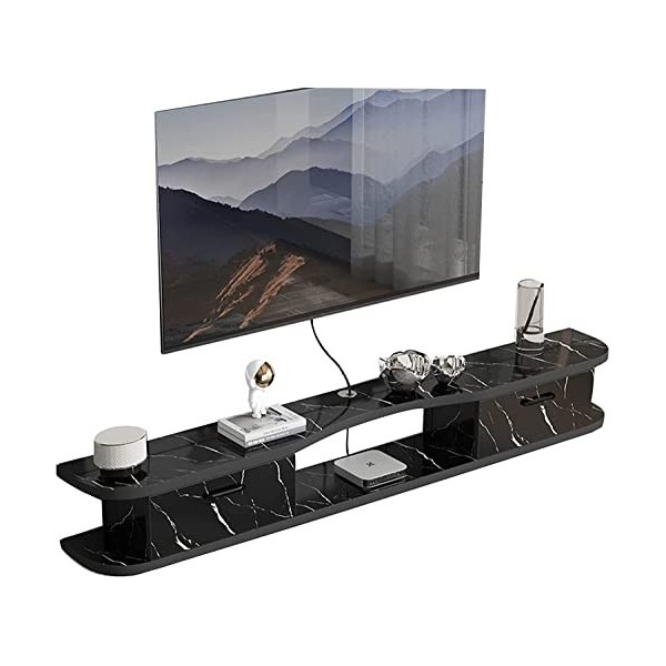 Uvency Meuble Tv Mural Console Multimédia Murale ， Étagère de Stockageo Vidéo Flottante ， Étagère Flottante Pour Composants d