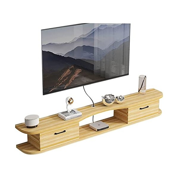 Uvency Meuble Tv Mural Console Multimédia Murale ， Étagère de Stockageo Vidéo Flottante ， Étagère Flottante Pour Composants d