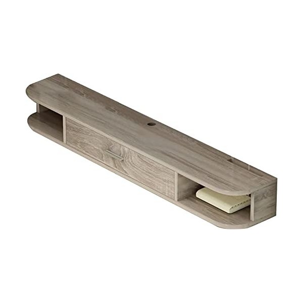 MABIBI Support TV flottant Composant Shelfo Meuble de rangement vidéo mural Console multimédia Meuble TV flottant avec porte 