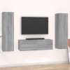 Gecheer Ensemble de Meubles TV Lot de 3 Sonoma Gris Bois dingénierie Banc TV, Support de Télévision pour Salon, Chambre Meub