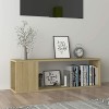 Keketa Meuble TV bas pour salon, salle de divertissement, noir, 100 x 24 x 32 cm, en bois
