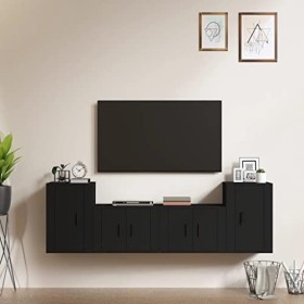 VEEKI Meuble TV, Meuble TV Suspendu, Meuble TV Industriel, Meuble TV Bois, Meuble Chambre, Convient pour Salon ou Chambre, En