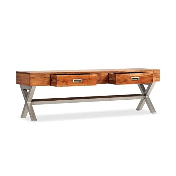 VEEKI Meuble TV, Meuble TV Suspendu, Meuble TV Industriel, Meuble TV Bois, Meuble Chambre, Convient pour Salon ou Chambre, av