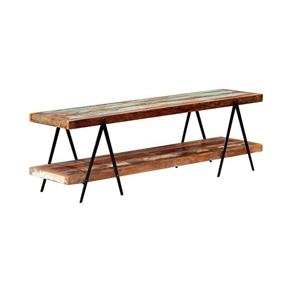 VEEKI Meuble TV, Meuble TV Suspendu, Meuble TV Industriel, Meuble TV Bois, Meuble Chambre, Convient pour Salon ou Chambre, 16