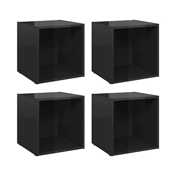 vidaXL 4X Meubles TV Centres de Divertissement Armoires Stéréo avec 1 Compartiment Salon Salle de Séjour Maison Gris 37x35x37