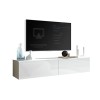 DOMTECH Meuble TV Moderne Plein Haut Brillance 180 cm unité Murale Meuble Bas TV Blanc Brillant Acrylique Armoire Murale Meub