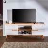 IDIMEX Meuble TV Tibor Banc télé de 149 cm au Style scandinave Design Vintage Nordique avec 4 tiroirs et 2 niches, en pin Mas