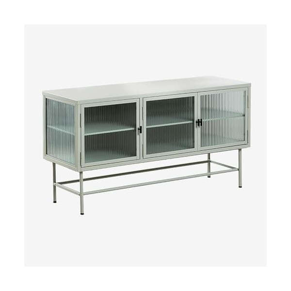 SKLUM Meuble TV en Métal et Verre Vertal Céladon