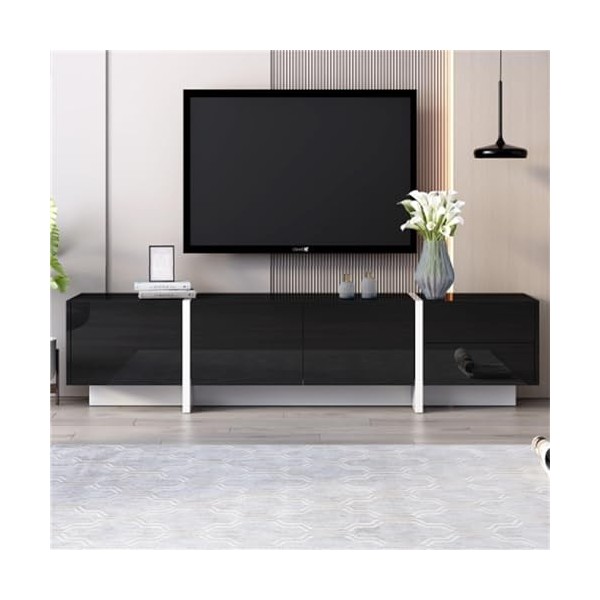 Meuble TV avec Portes Et Tiroirs Meuble TV Bas Meuble TV Buffet Meuble TV pour Salon Salle À Manger Table TV Table TV Meuble 