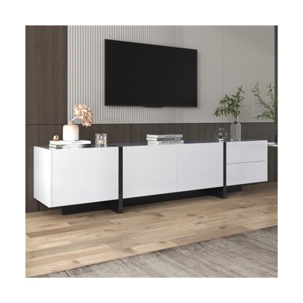 Meuble TV avec Portes Et Tiroirs Meuble TV Bas Meuble TV Buffet Meuble TV pour Salon Salle À Manger Table TV Table TV Meuble 