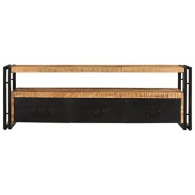 Générique Meuble TV 120x30x40 cm Bois Massif de manguier,22.55 KG,338466, Meubles, Meubles TV