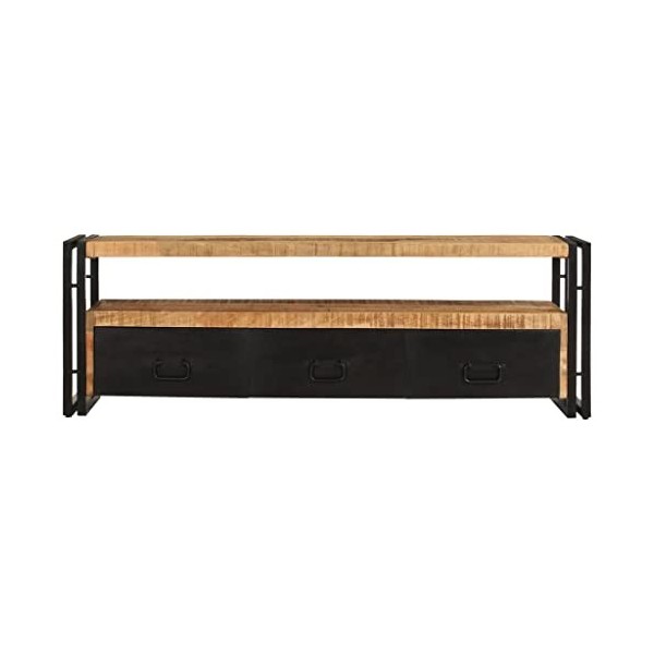 Générique Meuble TV 120x30x40 cm Bois Massif de manguier,22.55 KG,338466, Meubles, Meubles TV