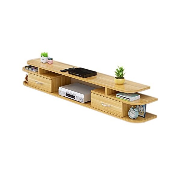 Uvency Étagère de Rangement Pour Console de Divertissement Pour Bureau, Salon, Meuble Tv Flottant, Meuble Tv, Console Multimé