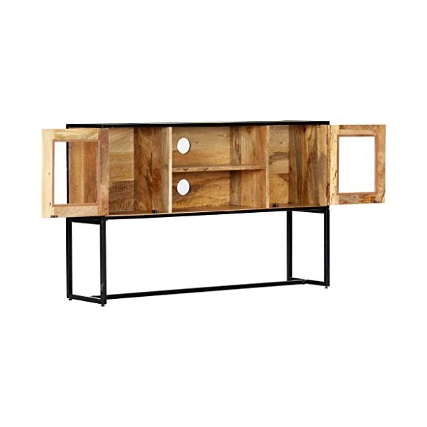 vidaXL Meuble TV Bois de Récupération Massif Etagère Armoire Basse Stéréo Meuble Multimédia Support pour TV Salon Salle de Sé