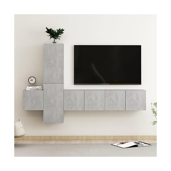 VEEKI Meuble TV, Meuble TV Suspendu, Meuble, Meuble TV avec Rangement，Meuble Industriel, Convient pour Salon ou Chambre, Ense