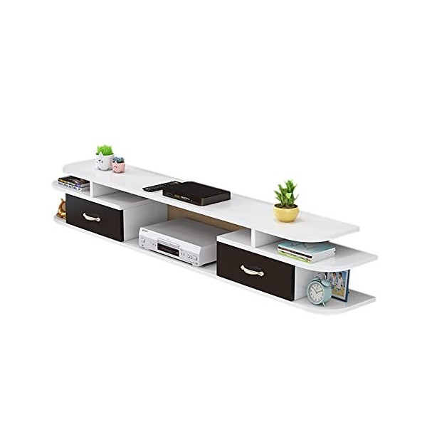 Uvency Étagère de Rangement Pour Console de Divertissement Pour Bureau, Salon, Meuble Tv Flottant, Meuble Tv, Console Multimé