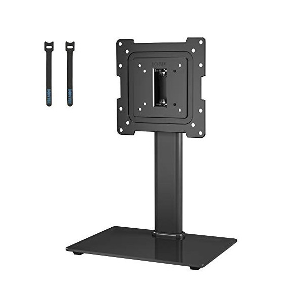 BONTEC Support TV sur Pied Pivotant Universel pour Télévision de 17 à 43 Pouces LCD/LED/OLED/Plasma/Incurvé avec Pivot à 50 D