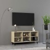 FAMIROSA Meuble TV avec Pieds en métal Chêne Sonoma 103,5x30x50 cm-17.13KG