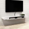 MABIBI Meuble TV mural, meuble TV flottant pour salon, chambre à coucher, blanc, 110 cm