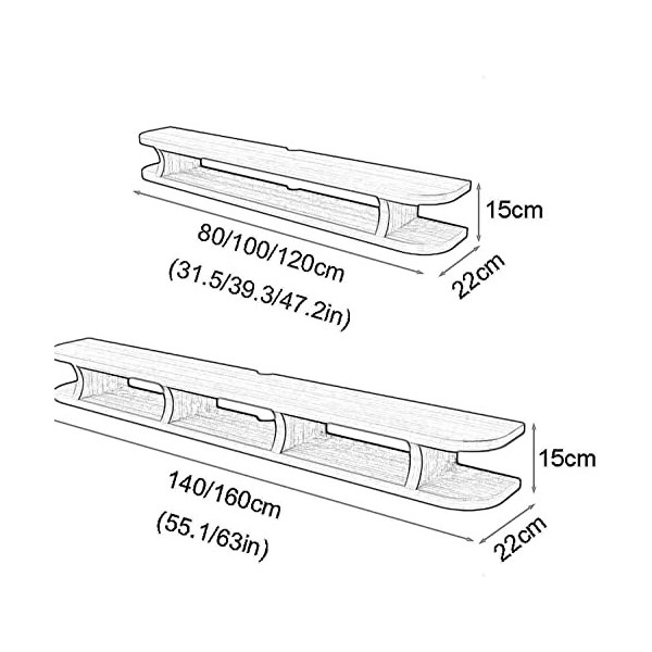 MABIBI Meuble TV mural pour salon, console TV, meuble TV, meuble mural adapté pour le salon, la chambre à coucher, le bureau,