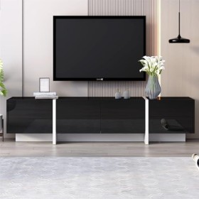 ATHRZ Meuble TV avec espace de rangement - Meuble TV avec portes et tiroirs - Portes avec étagères - Design simple - Pour sal
