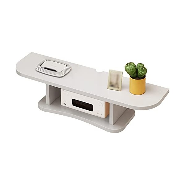 Meuble TV flottant avec trou pour fil – Étagère murale pour lecteur DVD Blu-Ray et box TV satellite – Matériau en panneau hau