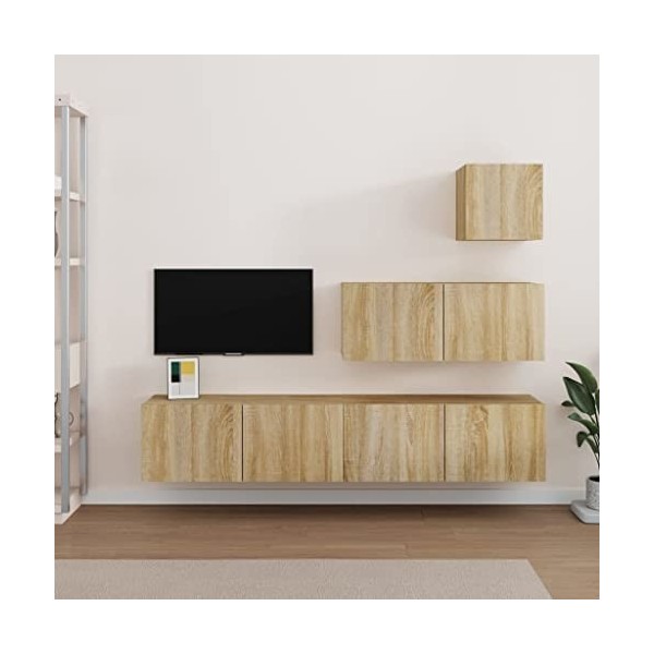 VEEKI Meuble TV, Meuble TV Suspendu, Meuble TV Industriel, Meuble TV Bois, Meuble Chambre, Convient pour Salon ou Chambre, En