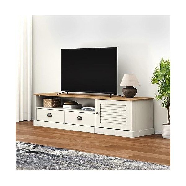 VEEKI Meuble TV, Meuble TV Suspendu, Meuble TV Industriel, Meuble TV Bois, Meuble Chambre, Convient pour Salon ou Chambre, Vi