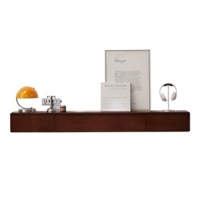 Meuble TV Flottant Console De Meuble TV Murale avec Tiroir Et Porte Étagères De Rangement Multimédia pour Salon Et Bureau Co