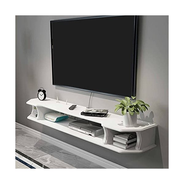 EsEntL Meuble TV Flottant, Console multimédia en Bois, étagère TV Murale, Console TV Suspendue pour décodeurs de câble, route