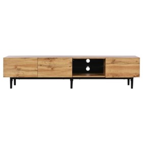 NIKKHO Meuble TV moderne avec grain de bois avec 3 tiroirs et 1 porte - Design unique - Pour salon - 175 L x 31 l x 41 H