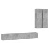Générique Ensemble de Meubles TV 4 pcs Gris béton Bois dingénierie,59.5 KG,3114209, Meubles, Meubles TV